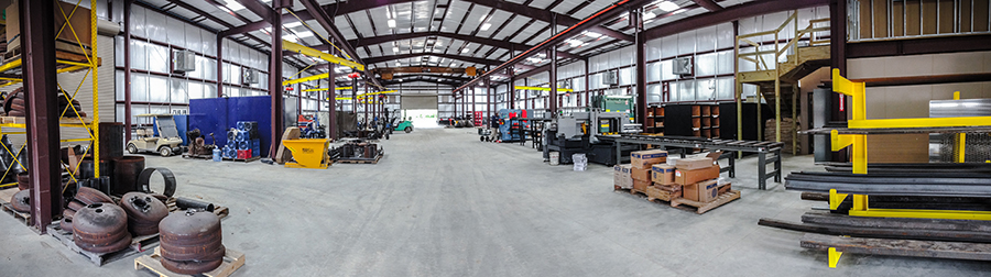 inside of MMLJ dustless blasting warehouse